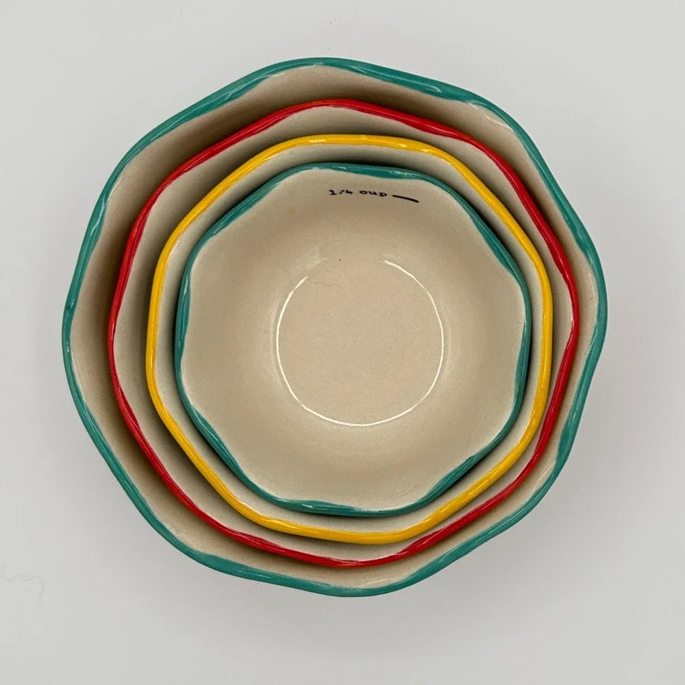 The Pioneer Woman 4 Piece Nesting Measuring Bowls Set Multicolor Stoneware
